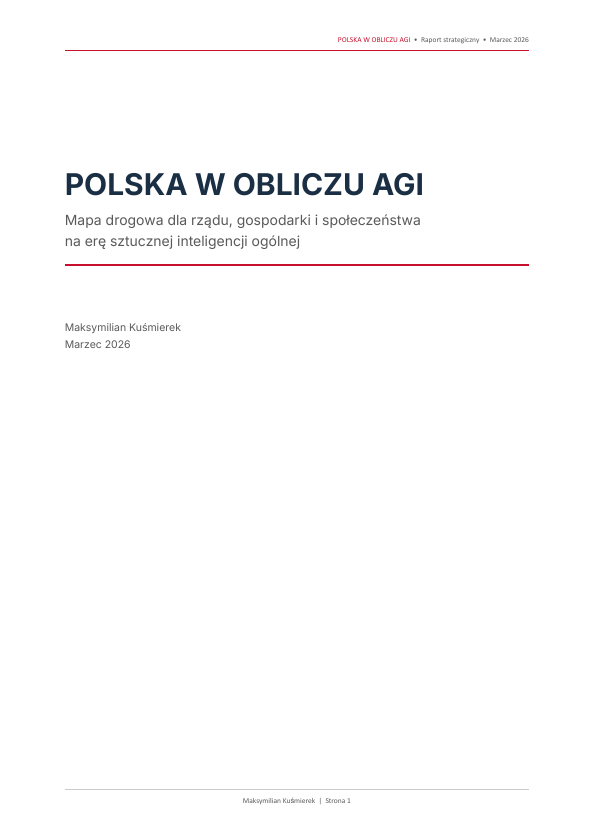 Strona tytułowa raportu Polska w obliczu AGI, marzec 2026 — otwórz PDF